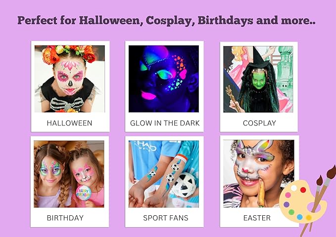 1 Stroke Palette 10 x 10g Face and Body Paint