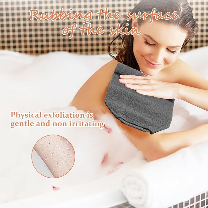 10 Pack Exfoliating Washcloth Back Scrubber for Shower, Back Washer Scrub Exfoliator with Handles for Men Women, Stretchable Body Loofah Washcloth Bath Towels, Shower Accessories (5 Colors)