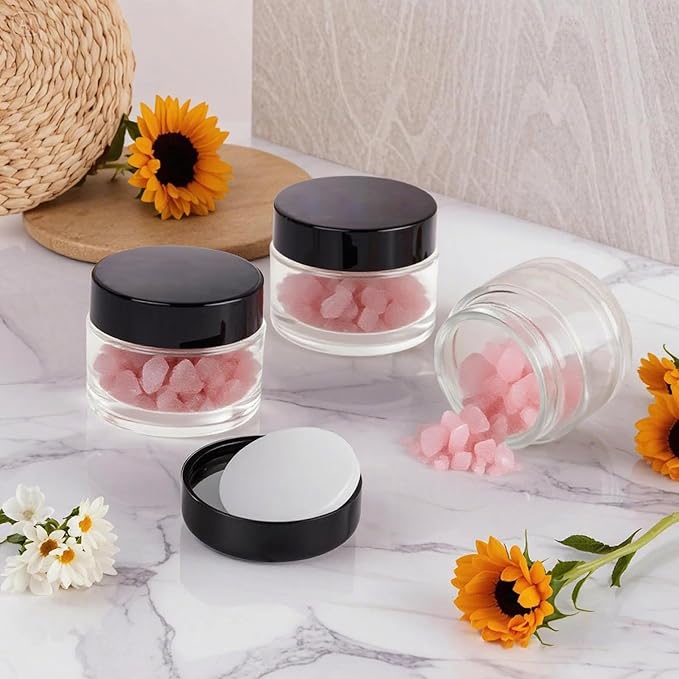 2oz Glass Jars with Lids, Cosmetic Jars with Lids, 48 pack