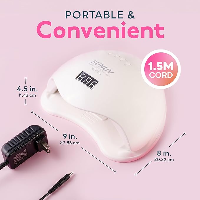 UV LED Nail Lamp, SUNUV UV LED Nail Polish Dryer Professional Gel Machine for Manicure and Pedicure with Sensor and 4 Timers SUN5Plus