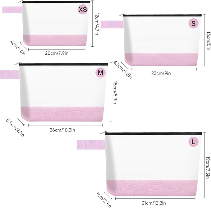 10 Pieces Cotton Canvas Makeup Bag with Bottom and Strap, Multi-Purpose Cosmetic Bag with Zipper Travel Toiletry Pouch, Blank DIY Craft Bag (Multicolor 03, L)