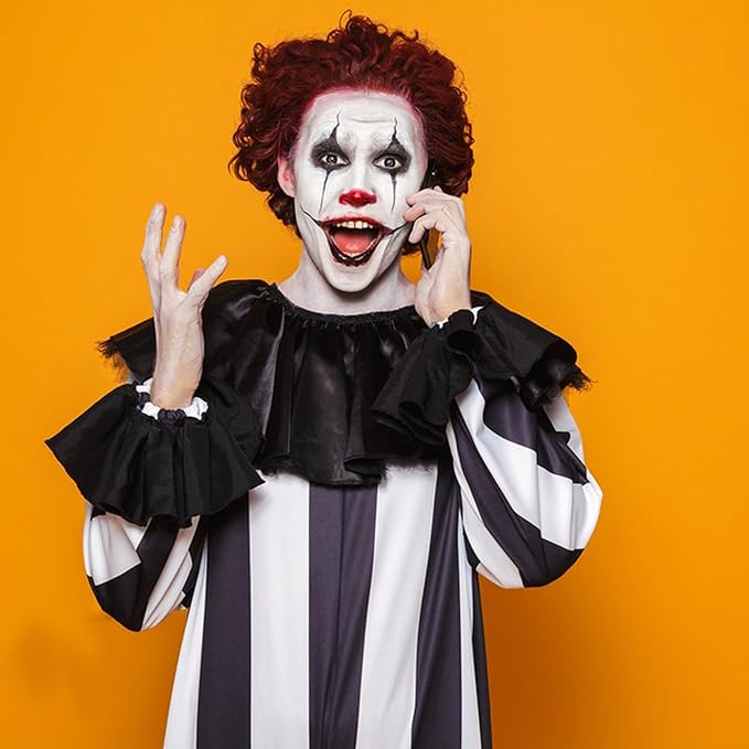 Clown Makeup Black White Red Cream Face Body Paint Clown Joker Zombie Vampire Skeleton Halloween Costume Fantasy Makeup Fancy Dress Up Cosmetics Set Oil Painting Art (White Red Black)