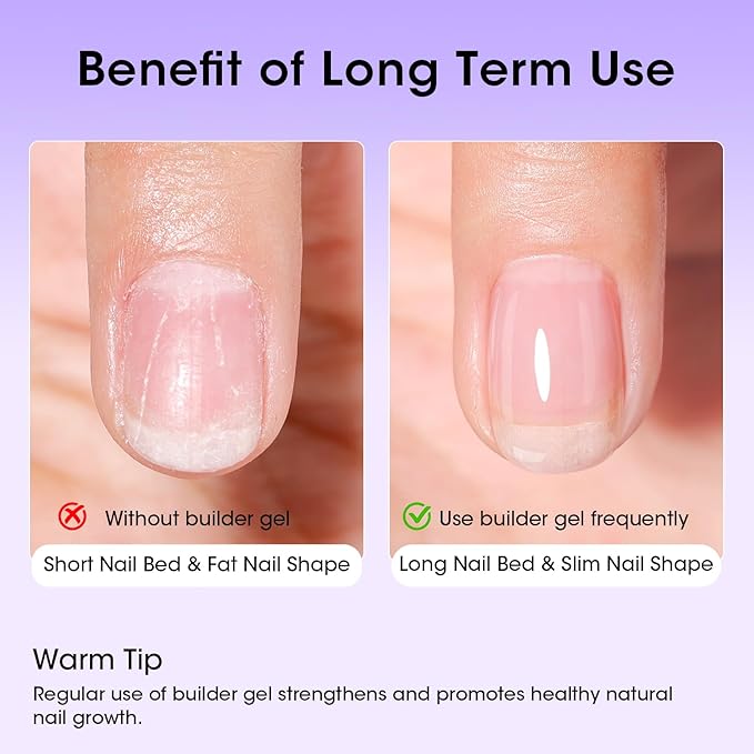 GELLEN Builder Gel for Nails, 18ml Clear Nail Extension Hard Gel in Bottle, Soak off Long Lasting U V Cured Nail Strengthener for Salon Quality Nail Art