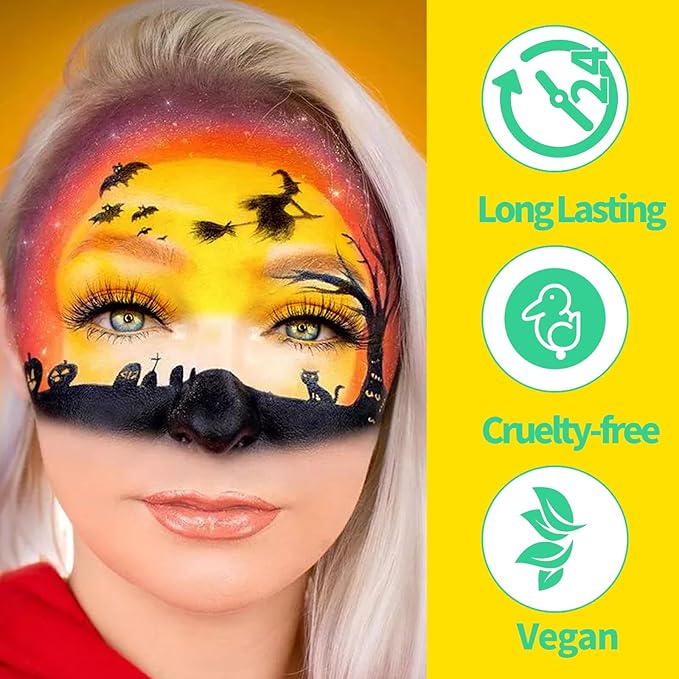 MEICOLY Yellow Eye Black Stick,Waterproof Eye Black Baseball Softball Football Lacrosse,Yellow Face Body Paint Stick for Field Day,Face Paint for Halloween SFX Lion Tiger Cosplay Makeup