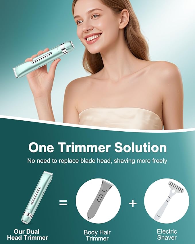 Electri Razors for Women, 2 in 1 Bikini Trimmer for Women Painless Bikini Shaver for Bikini, Underarm, Legs, Arms Waterproof, USB Rechargeable Facial Hair Trimmer
