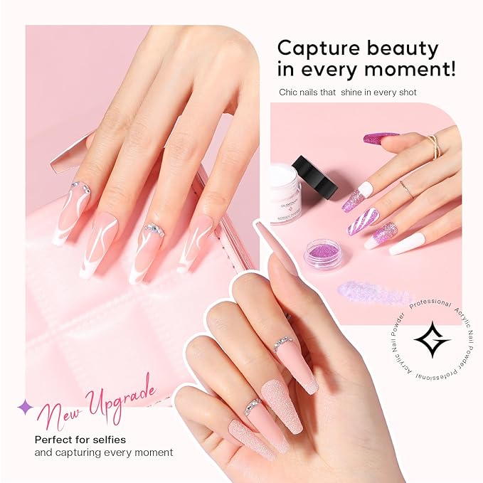 Acrylic Nail Kit for Beginners: Professional Nail Kit Set with Everything UV Light and Complete Nail Supplies Salon