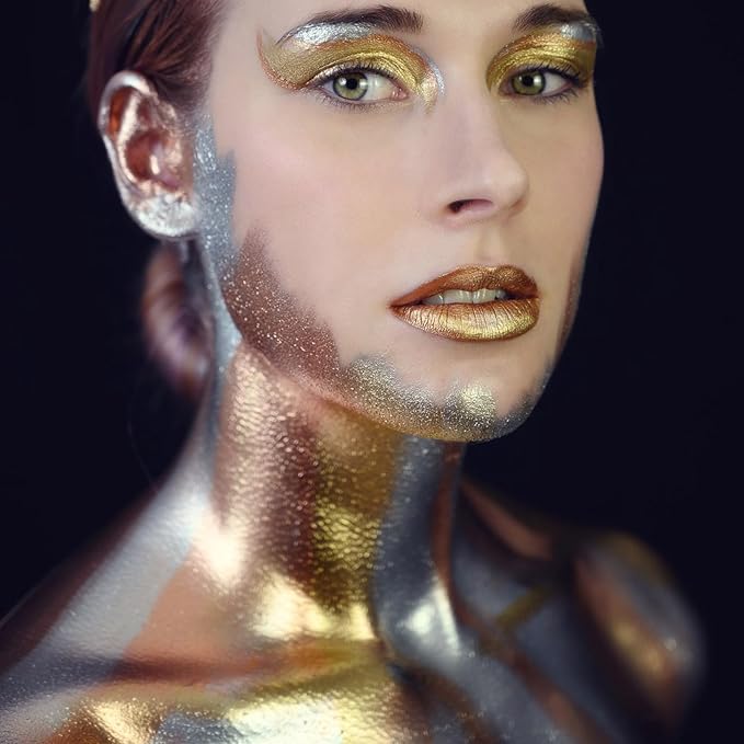 Mysense Pearl Gold Face Body Paint,Water Based Washable Face Paint,Non-toxic Cream Body Paint for Adults and Children,Metallic Face Painting for Halloween Costume SFX Cosplay Makeup,0.6oz
