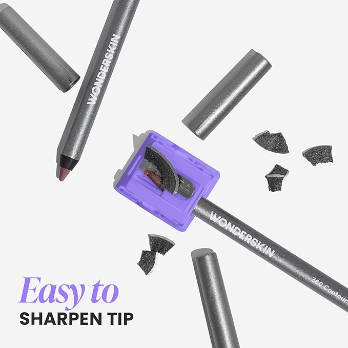 Wonderskin Lip Liner Pencil - 360 Contour Lipliner, Long Lasting, Sharpenable Lip Pencil, Waterproof and Transfer-Proof Nude Lip Liner (Cocoa)