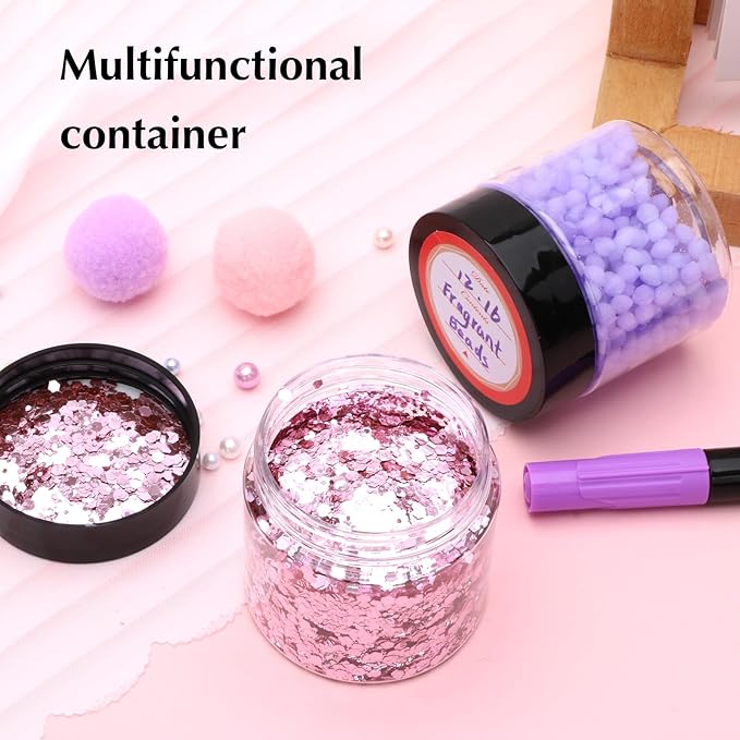 20 Pack 2oz Plastic Containers with Lids, Jars with Lids, Great for storing,lip balms, creams, ointments, cosmetics, samples