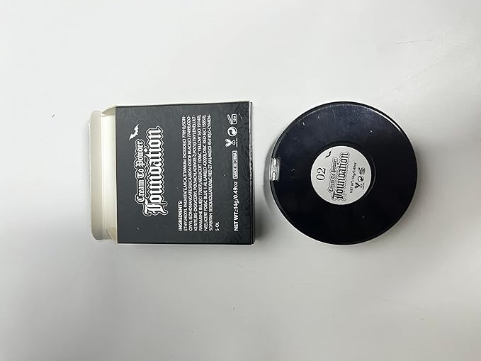 Goth White Cream to Powder Foundation Makeup, Clown White Face Body Paint Concealer for Kids & Adults, Long Lasting Greasepaint for Halloween Makeup Cosplay Joker Vampire Ghost SFX Theater Film Stage