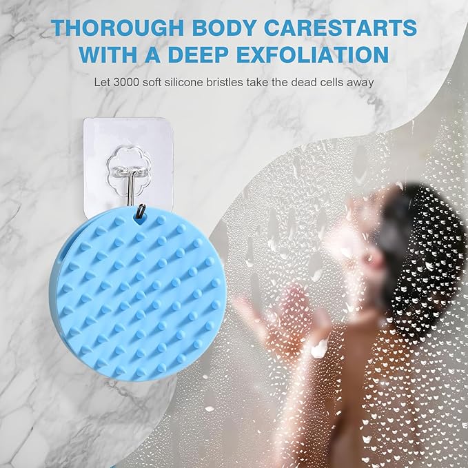 Upgraded Version Silicone Body Scrubber,Double-Sided Design Body Brush Silicone Body Scrubber Exfoliating Body Brushes for Suitable showering all skin types,Environmentally friendly silicone loofah