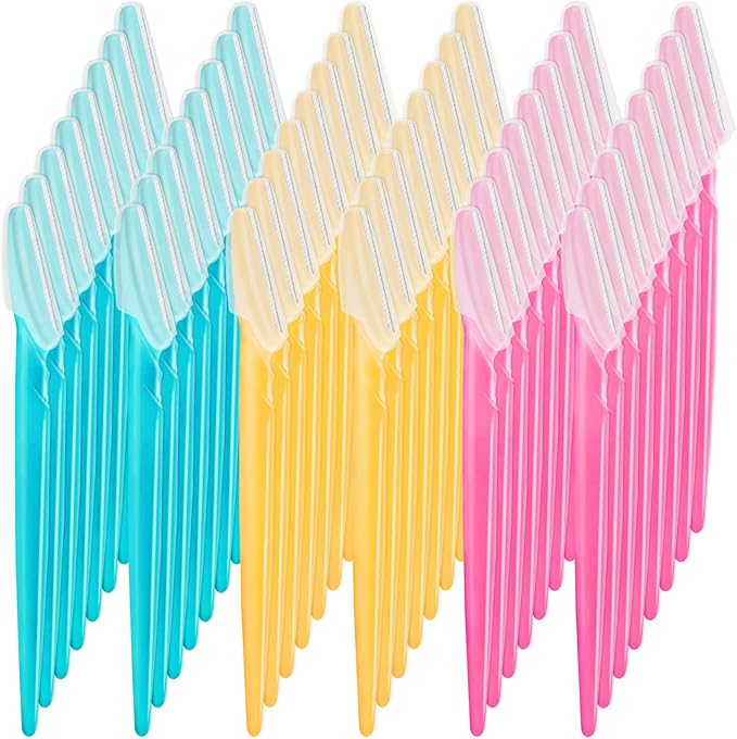 48 Pcs Face Razors, Facial Razor Multipurpose Dermaplaning Tools, Eyebrow Razor Multicolor Eyebrow Trimmer Shaper Shaver, Hair Removal Tool for Women Men Face Body Use