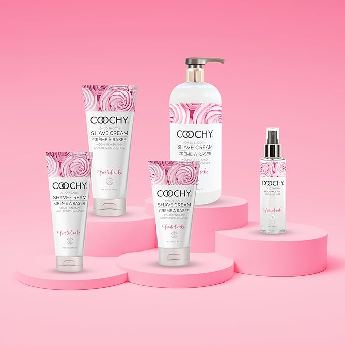 Coochy Shave Cream - Moisturizing Shave Lotion - Gentle Intimate Shaving Cream - For Bikini Area, Underarms, Legs & More - Rash-Free, Hydrating Formula - Frosted Cake, 7.2 oz