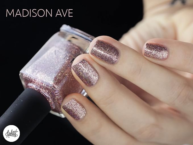 ILNP Madison Ave - Antique Pink Holographic Metallic Nail Polish