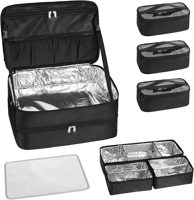 Extra Large Makeup Case, Professional Makeup Train Case for Makeup Artist Traveling Organizer, Double Layer XL Cosmetic Travel Case for Cosmetology with 3 Detachable compartments and 3 Makeup Bags