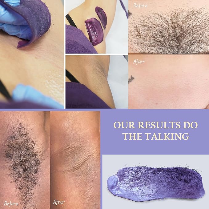 Maxpearl 2.5LB Hard Wax Beads for Hair Removal, Natural Lavender Formula - Brazilian Waxing, Sensitive Skin, Face, Underarms, Legs, Back, Chest and More, with 20 Applicators, Purple