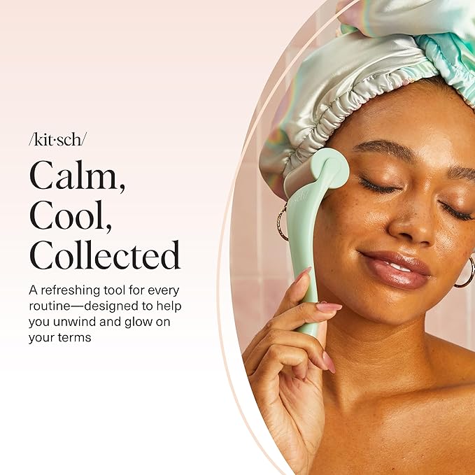 Kitsch Ice Roller for Face – Stainless Steel Face Ice Roller to Reduce Puffiness, Redness & Headaches – Cooling Facial Roller for Skin Care, Irritation Relief & Spa-Like Experience at Home - Mint