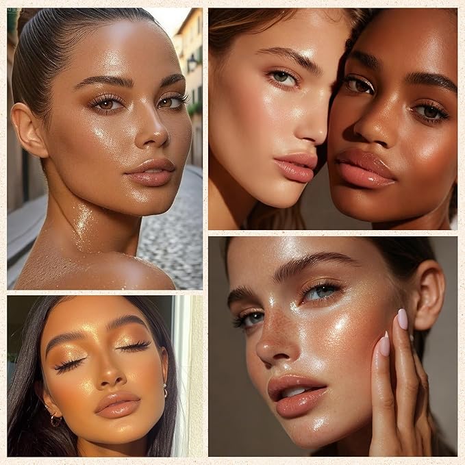 Highlighter Makeup Palette Shimmer Glitter Face Body Illuminator Highlighter Makeup Kit Long Lasting Highly Pigmented Highlighters Makeup Palette #3 Sunflower Gold