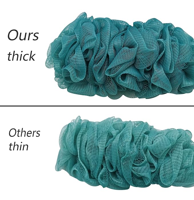 Back Scrubber for Shower, Loofah Long Handle Bath Body Brush, Soft Nylon Mesh Sponge On a Stick for Shower Men Women Kids Elderly, Exfoliating Scrub Cleaning Luffa for All Kinds of Skin(Blue)