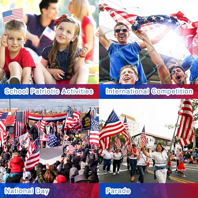 MEICOLY Red White and Blue Face Body Glitter Stick,Hair Glitter Stick for Kids and Women,Sparkle Patriotic Pride Chunky Glitter Makeup for Memorial Day,4th of July Accessories Outfits for Women