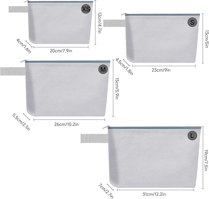 10 Pieces Cotton Canvas Makeup Bag with Bottom and Strap, Multi-Purpose Cosmetic Bag with Zipper Travel Toiletry Pouch, Blank DIY Craft Bag (Grey, S)