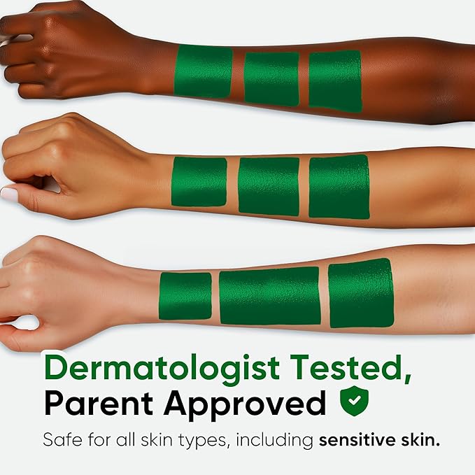 Blue Squid PRO Forest Green Face Paint Stick - Waterproof Body Paint for Adults & Kids Eye Black Baseball, Eyeblack Softball - Hypoallergenic Twist-Up Non-Toxic Makeup Stick for Cosplay, Sports, SFX