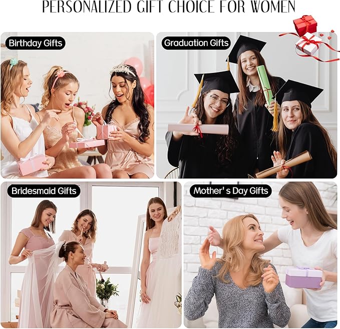 Women Gifts | Initial Makeup Bag Set for Girl Personalized Gifts for Bridesmaid Friend Graduation Teachers PU Leather Cosmetic Travel Toiletry Bag(Pink,J)