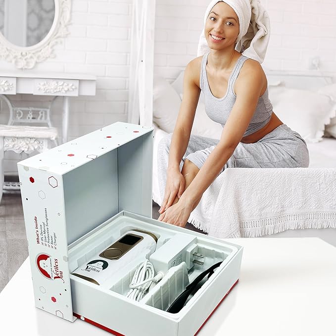 IPL Hair Removal Device, Laser Remover for Women & Men, at-Home Cooling Epilator with Quartz Tube, Hair Removal Machine for Yetiful Skin, Maquina Depilar (White)