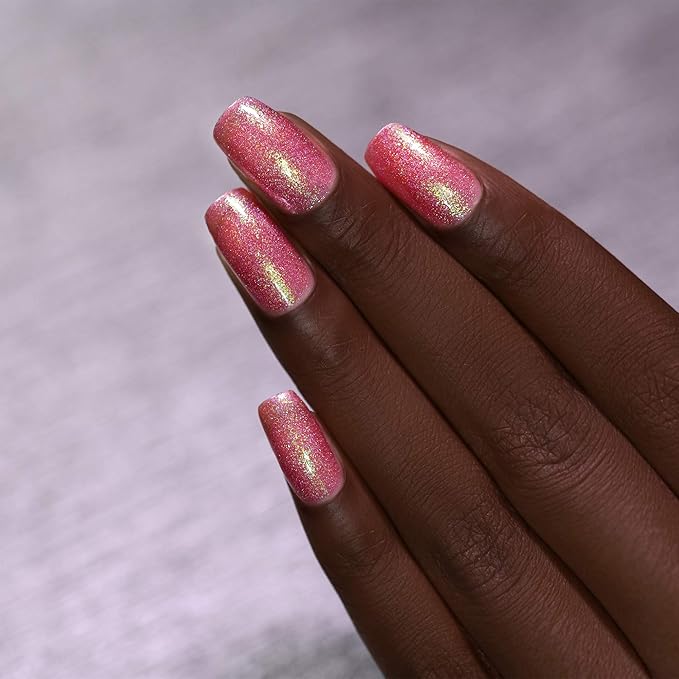 ILNP Pink Flamingo - Iridescent Hot Pink Holographic Jelly Nail Polish
