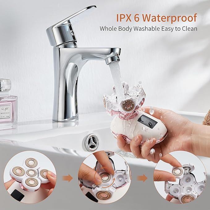 Women's Electric Razors for Women Legs Pubic Facial Hair Removal 2 in 1 Womens Electric Shaver for Women,Bikini Trimmer for Lady,Waterproof (5D)