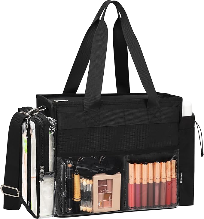 TANTO Travel Makeup Bag Extra Large Makeup Artist Set Bag Large Makeup Organizer Professional Cosmetic Storage Case Tote Bags Hair Stylist Travelling Duffle Bags with Dividers for Makeup Beauty Lover