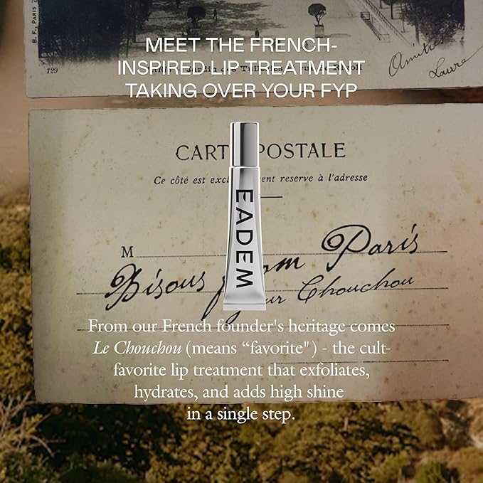 EADEM Le Chouchou Lip Softening Balm, Lip Gloss for Women, Lip Plumper & Lip Mask, Overnight Hydrating & Moisturizing Luxury Lip Balm, 0.5 oz, Bissap Glaze