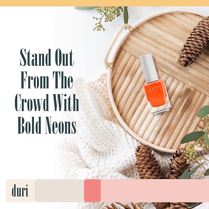 duri 654N SoBe Soleil - Neon Orange Nail Polish, Matte Finish, Quick Drying, 0.45 Fl Oz