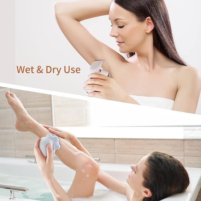 Women's Electric Razors for Women Legs Pubic Facial Hair Removal 2 in 1 Womens Electric Shaver for Women,Bikini Trimmer for Lady,Waterproof (7D)