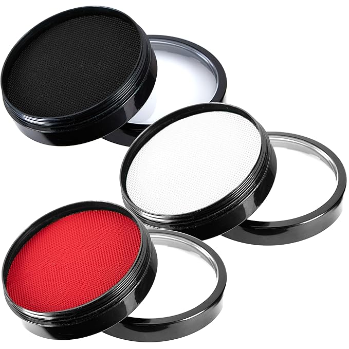 Spooktacular Creations 3PCS Halloween Makeup Face Body Paint Waterproof Foundation Cream Cake Tub, Halloween Party Cosplay Clown Sfx Costume Dress Up Makeup for Adult(1 Oz Each, White, Black, Red)