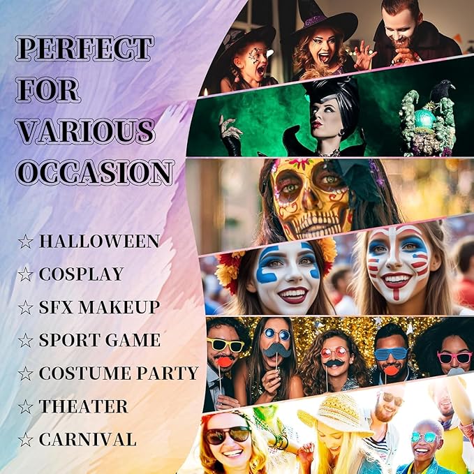 Teal Face Body Painting Stick, Professional Teal Full-coverage Cream Face Paint for Halloween SFX Avatar Corpse Bride Cosplay Makeup, Washable Eye Body Stick for Adult Costume Party