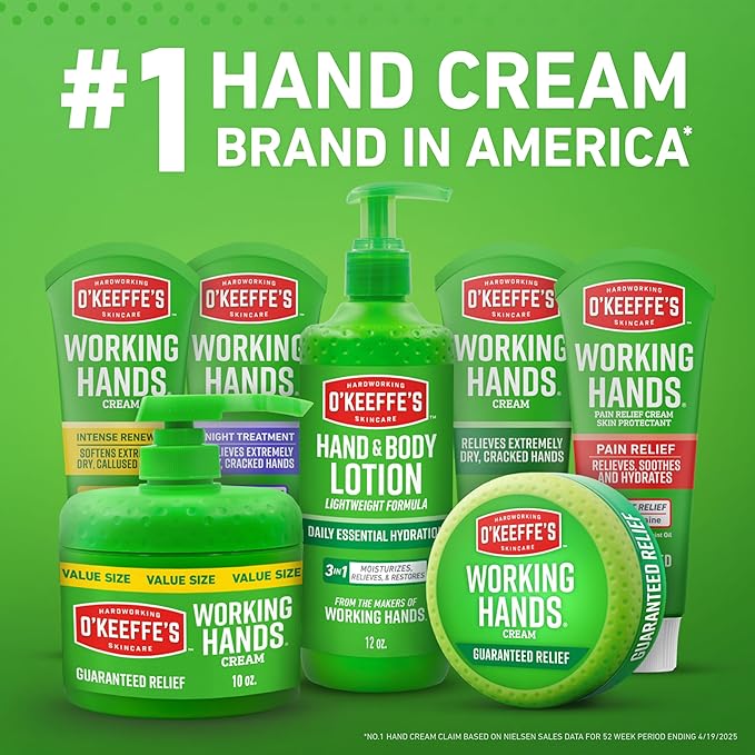 O'Keeffe's Hand and Body Lotion with Glycerin and Shea Butter - 12 oz Pump (1 Pack) - Daily Essential Hydration, Heals & Relieves Extremely Dry Skin