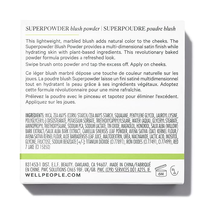 Well People Superpowder Blush Powder, Hydrating Powder Blush For Adding A Pop Of Cheek Color, Lightweight Formula, Vegan & Cruelty-free, Wild Fig