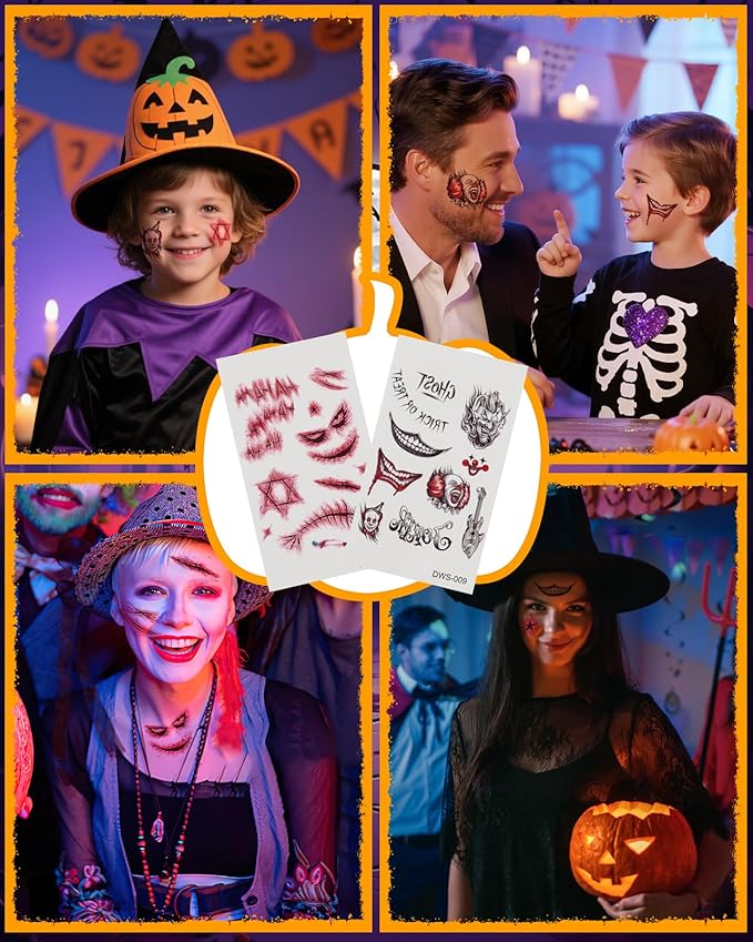 Halloween Joker Makeup Kit, Red White and Blue Face Body Paint Stick, Complete Joker/Clown Makeup Kit Face Paint SFX Character Set for Halloween Costume Cosplay Party DIY