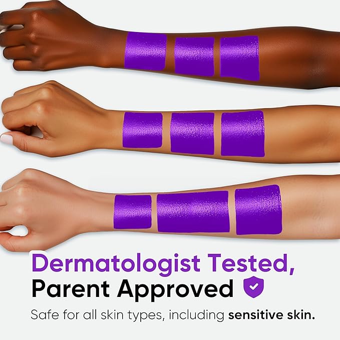 Blue Squid PRO Purple Face Paint Stick - Waterproof Body Paint for Adults & Kids Colored Eye Black Baseball, Eyeblack Softball -Hypoallergenic Twist-Up Non-Toxic Makeup Stick for Cosplay, Sports & SFX