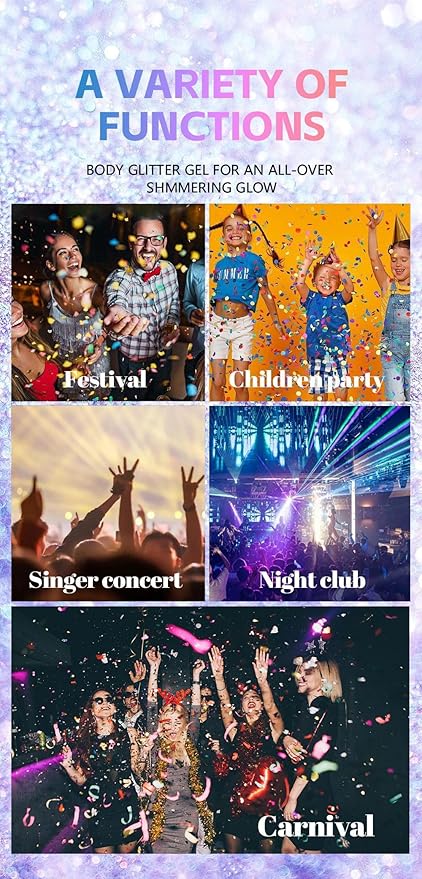 Face and Body Glitter Stick,Holographic Sparkling Neon Outfit Singer Concert Music Rave Festival Party Accessories Glitter Gel. (Blue)