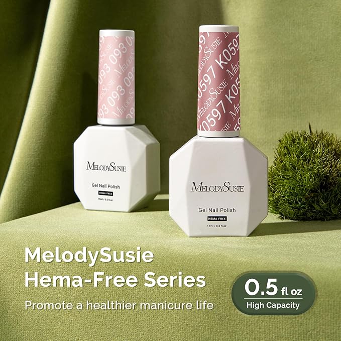 MelodySusie Hema Free Gel Nail Polish, 0.5 Fl Oz Thick Deep Nude Pink Gel Polish, Non-Toxic, Long Lasting, Soak Off UV Nail Polish, Manicure Nail Design Salon DIY Nail Art at Home K0597