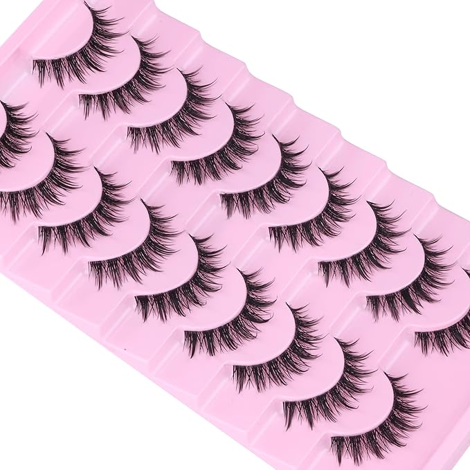 Manga Lashes Wispy False Eyelashes 3D Natural Eye Lashes Spiky Fake Lashes Anime Lashes Natural Look Chinese Makeup Lashes Pack by ALPHONSE