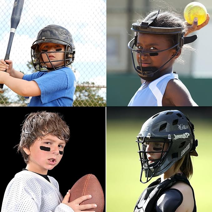 MEICOLY 3Pcs Royal Blue Black Red Face Body Paint Stick,Face Paint for Halloween SFX Devil Cosplay Makeup,Body Paint for Adults Kids,Waterproof Eye Black for Baseball/Football/Softball,Blue+Black+Red