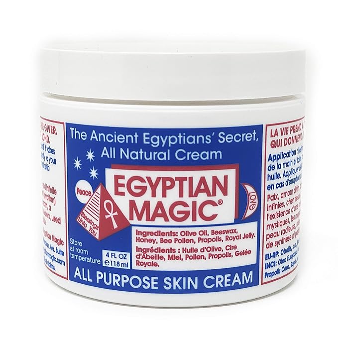 Egyptian Magic - All Purpose Face, Body, and Dry Skin Moisturizing Cream, Skin Protectant for Women & Men, Eczema Care Healing Balm, Scar Treatment, Stretch Marks, and Tattoo Aftercare, 4oz Jar