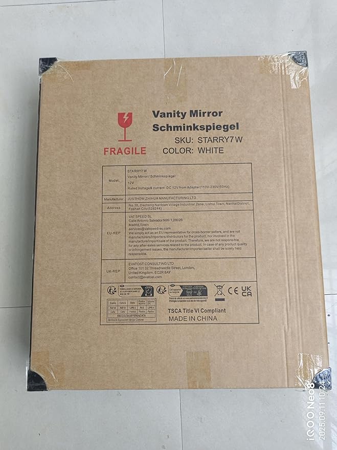 LUXFURNI Hollywood Mirror with Lights Makeup Mirror for Bedroom, Vanity Arched Mirror with 12 Dimmable Bulbs Smart Touch Control 3 Color Lighting Modes