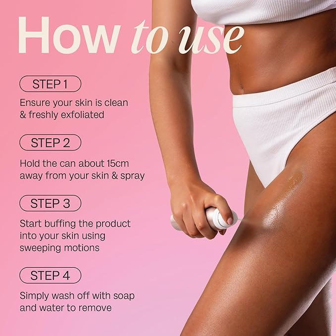 Bali Body Medium to Dark Instant Tan + Brush Bundle | Skin Perfecting Aerated Spray, Flawless Airbrushed Bronzed Finish + Washable Self-Tanning Reusable Accessory Tool | Vegan & Cruelty-Free