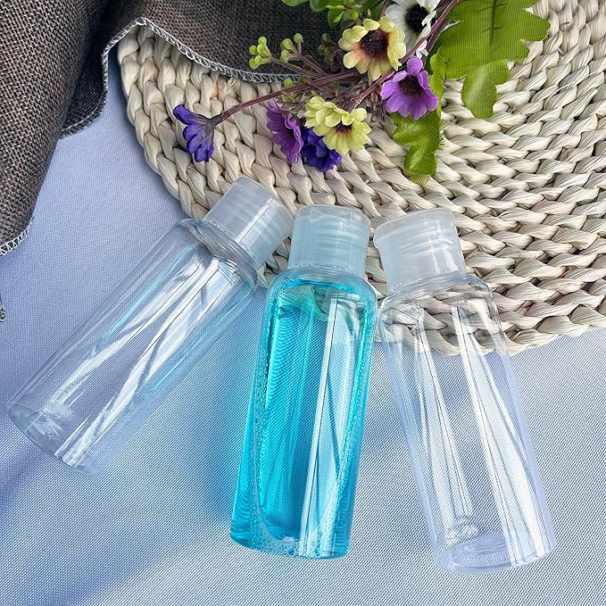 5 Pack 3.4oz Empty Plastic Travel Bottles for Toiletries TSA Approved Leak Proof Squeezable Travel Size Containers Travel Essentials Accessories, clear