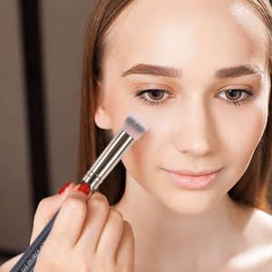 ENERGY Concealer Brush Set - Mini Flat Top Kabuki Brush Slant Concealer Brush for Eyebrows Eyeshadow Under Eye Setting Powder for Liquid Cream Powder Blending