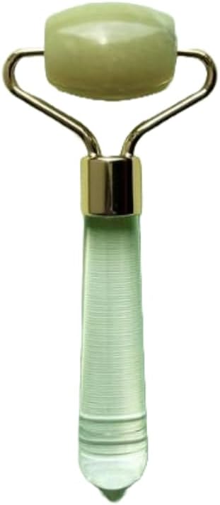 Mini Jade Face Roller - Authentic Jade Roller for Tension Relief, Puffiness & Radiant Skin, Relaxing Face Massager for All Skin Types